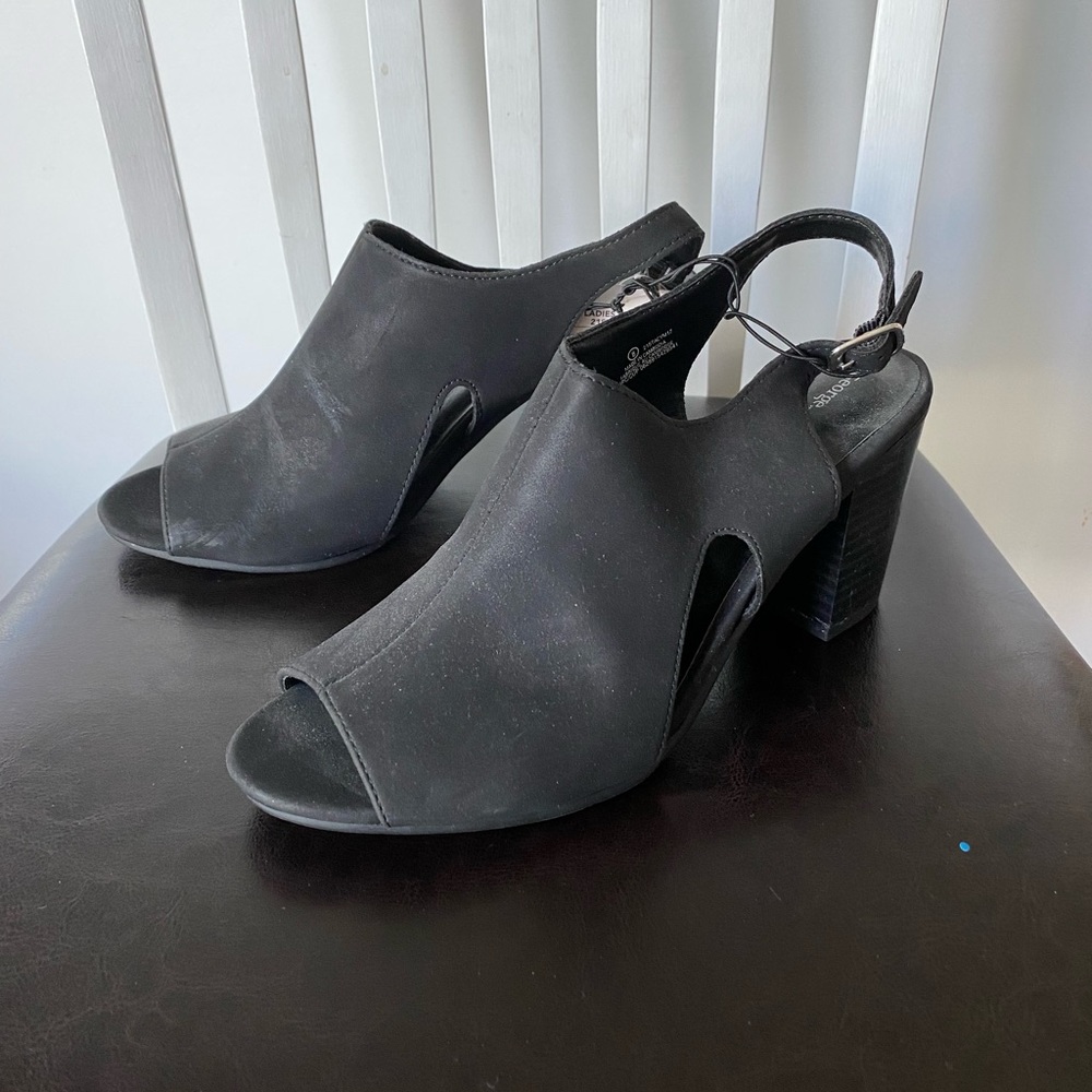 George Sandals Bloc Heel Black